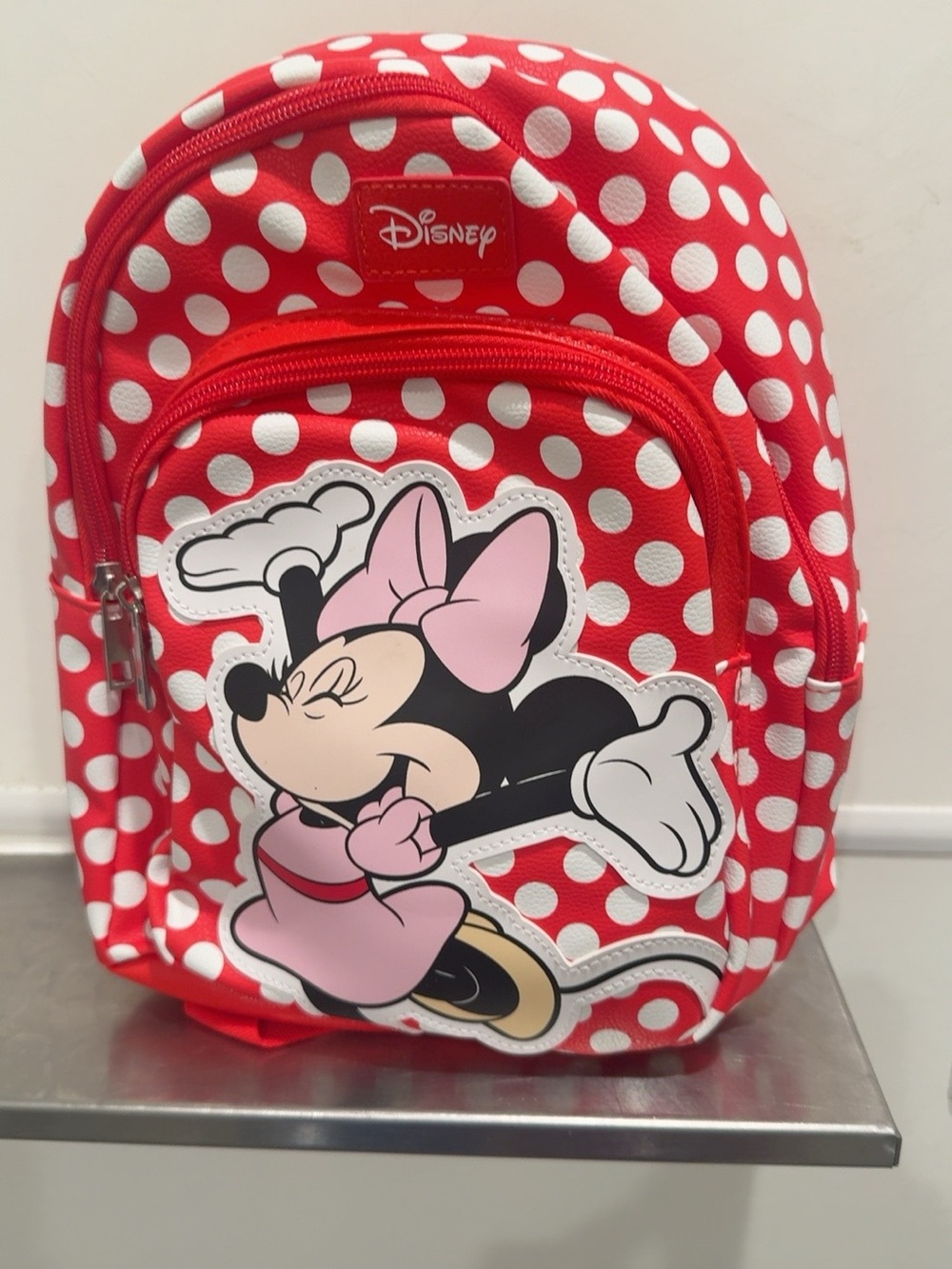 Disney Kids Minnie Mouse Red & Pink Polka Dot Toddler Backpack